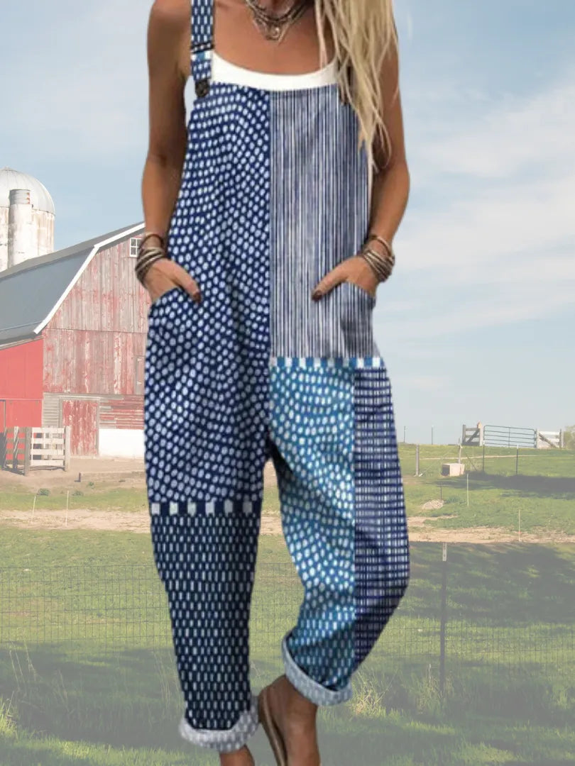 Camille™ | Vintage Floral Jumpsuit Damski - Eliza-Warszawa