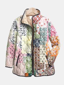 Suri | Casual Floral Print Quilted Jacket