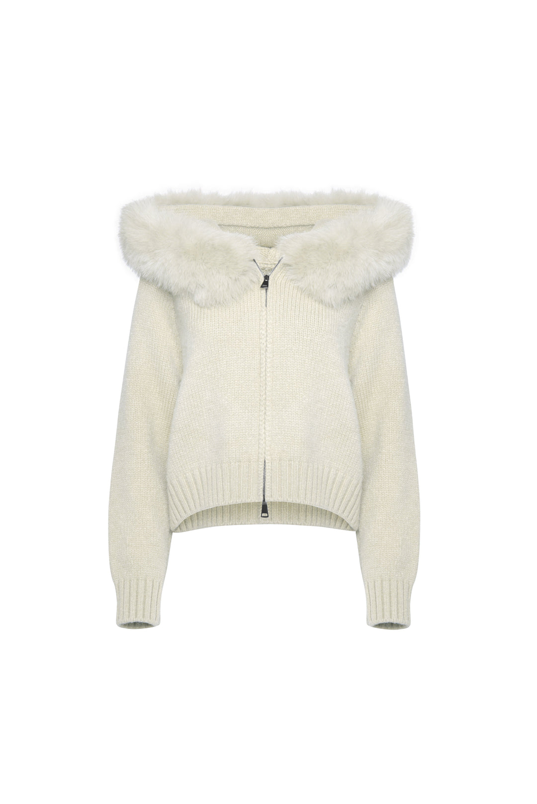 Kardigan Aksamitny - Biały