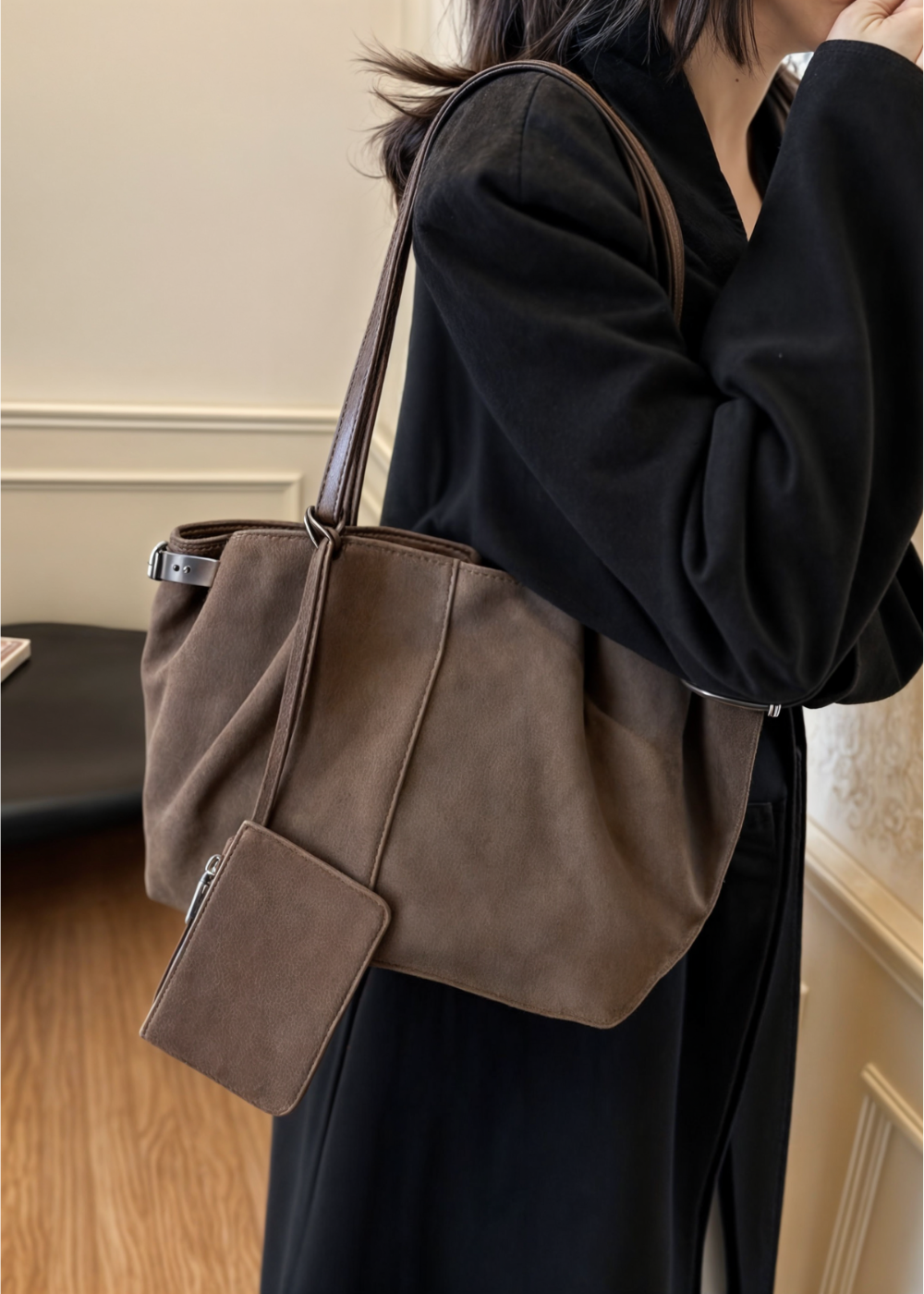 Suede BB Arden Handbag