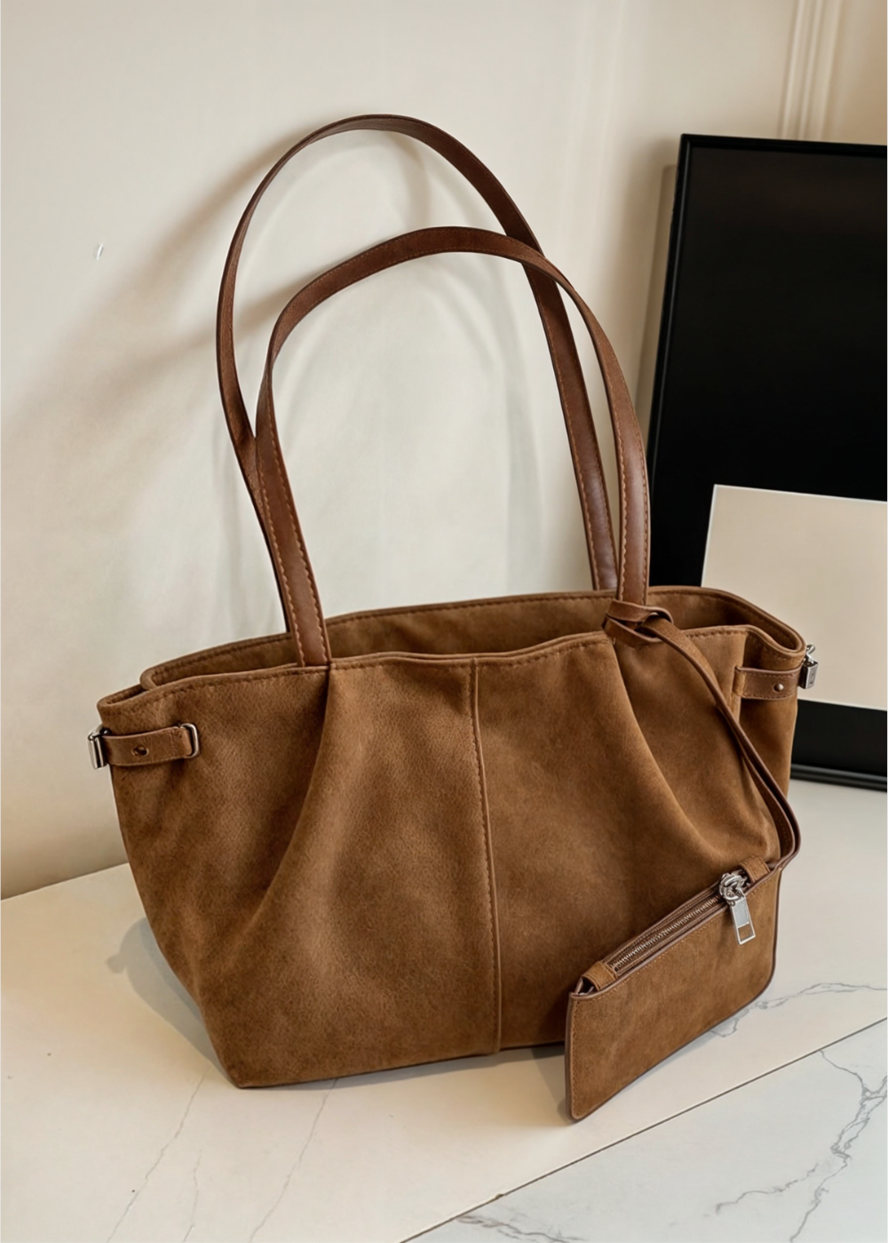 Suede BB Arden Handbag