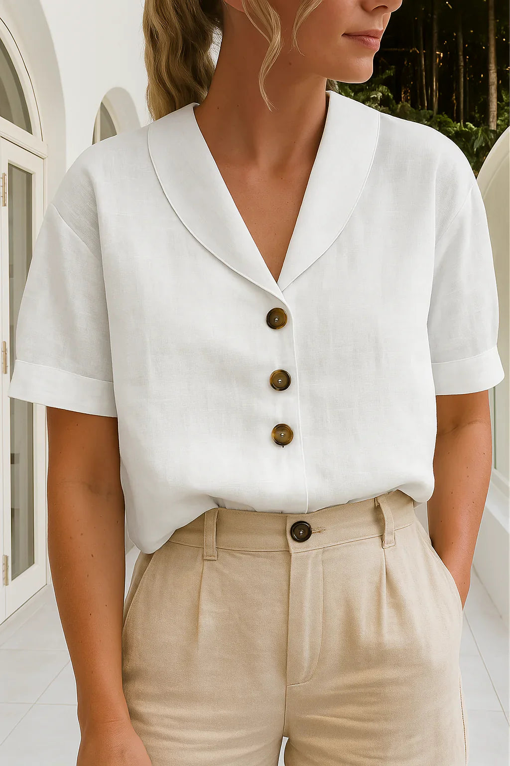 Juna | Elegancka Bluzka w Jednolitym Kolorze | 50% Zniżki