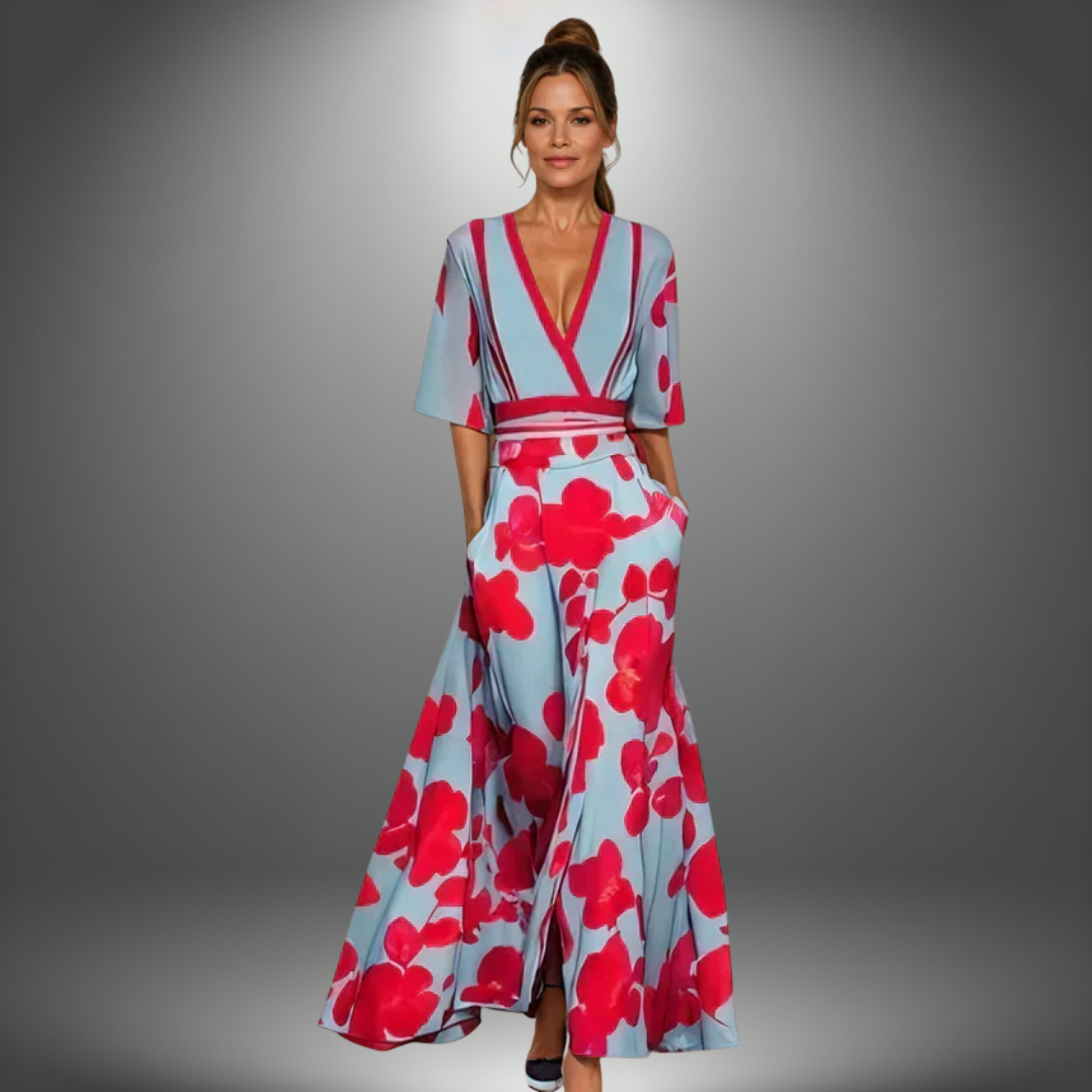 Eliza™ | Kwiatowa sukienka kopertowa - Eliza-Warszawa