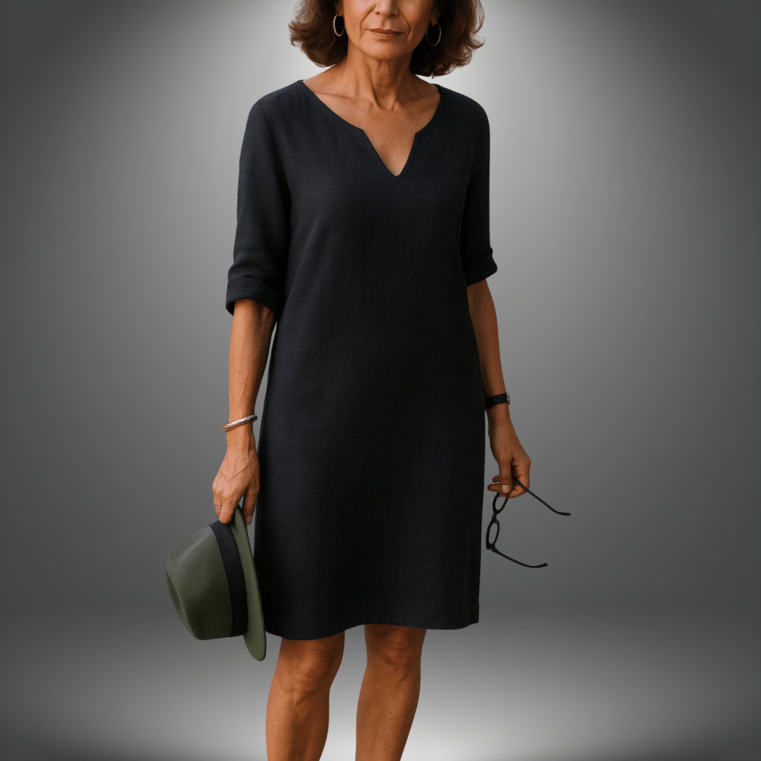 Liana™ | Elegancka sukienka z dekoltem w kształcie litery V - Eliza-Warszawa