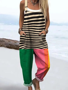 Kobiety w stylu vintage kwiatowy kombinezon - styl bez wysiłku i komfort całodniowy