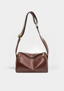 Trine™ | Vintage Skórzana Torebka Crossbody z Woven Paskiem Regulowanym