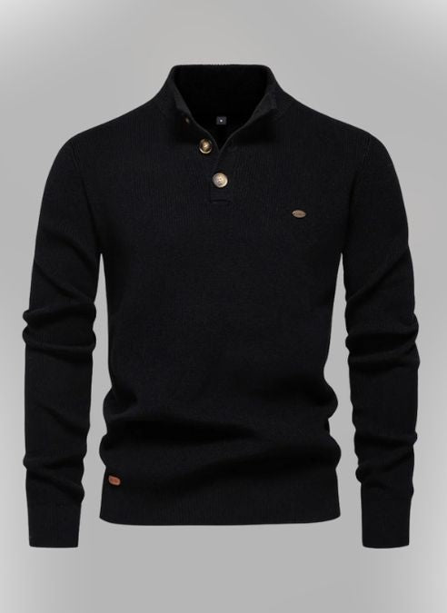 Witold | Elegancki męski sweter z guzikiem
