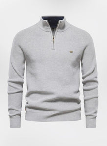 Witold | Luksusowy sweter męski z pół‑zamkiem