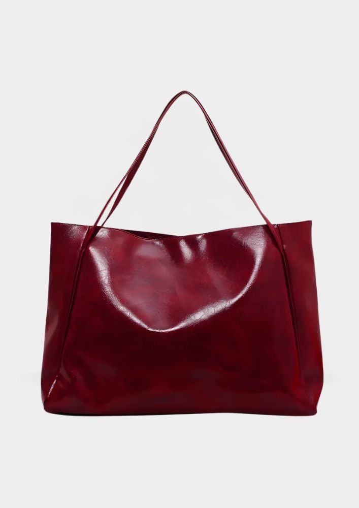 Lisa™ - Elegancka brązowa torba tote z efektem skóry