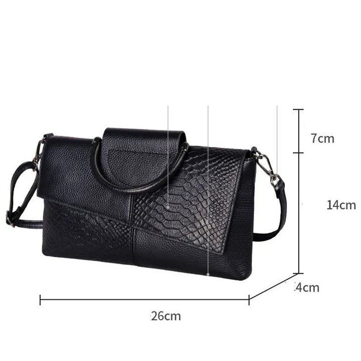 Celine™ - Elegancka czarna torebka o skórzanym wykończeniu
