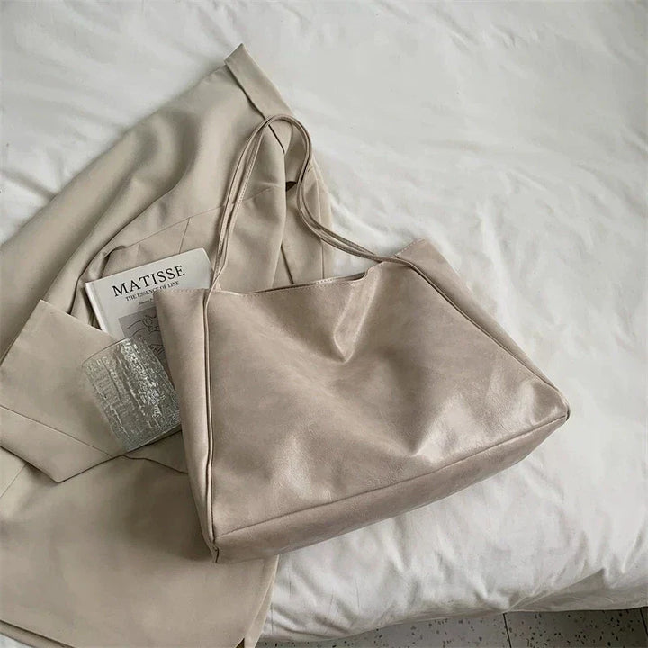 Lisa™ - Elegancka brązowa torba tote z efektem skóry
