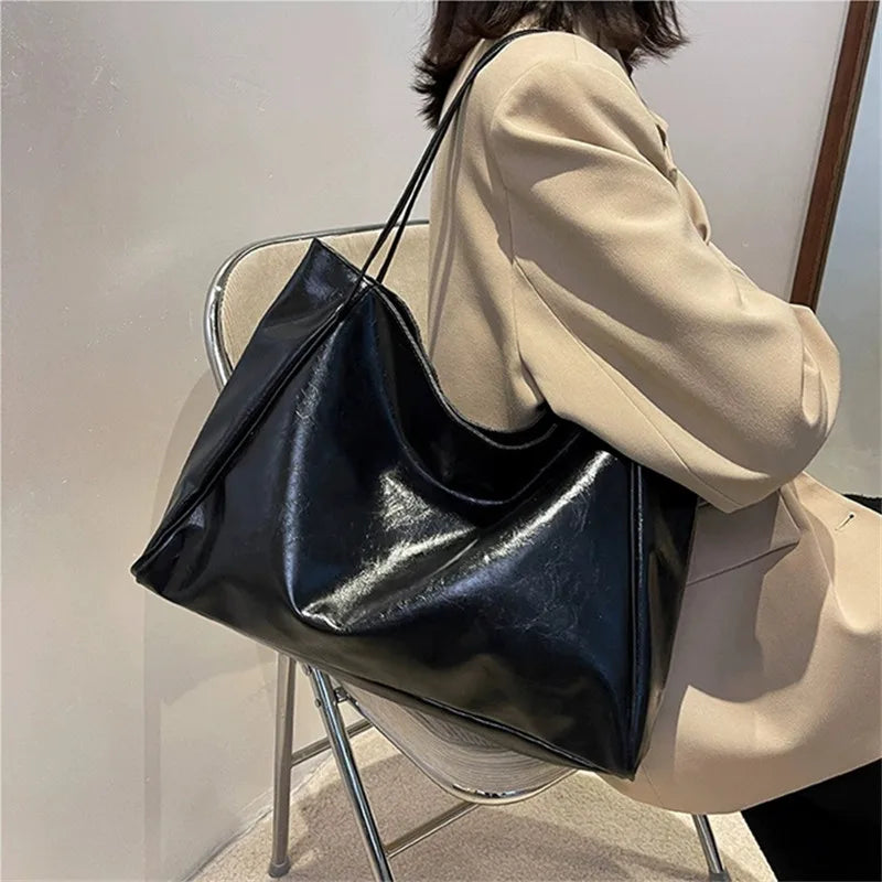 Lisa™ - Elegancka brązowa torba tote z efektem skóry