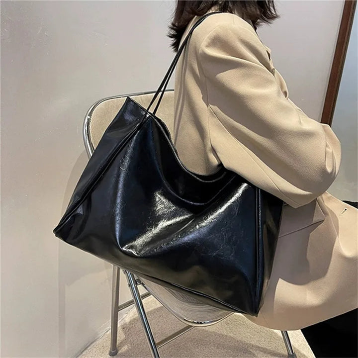 Lisa™ - Elegancka brązowa torba tote z efektem skóry
