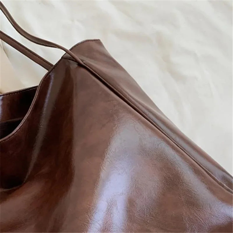 Lisa™ - Elegancka brązowa torba tote z efektem skóry