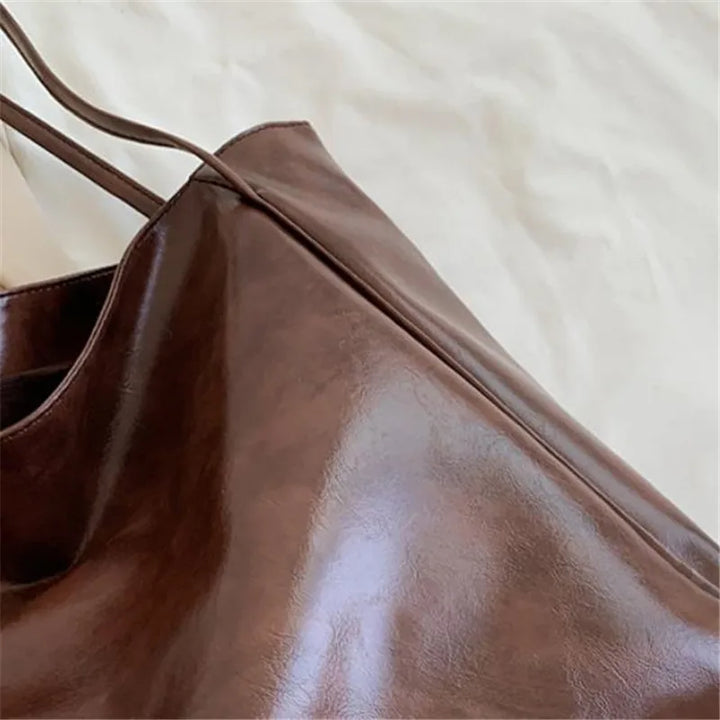 Lisa™ - Elegancka brązowa torba tote z efektem skóry