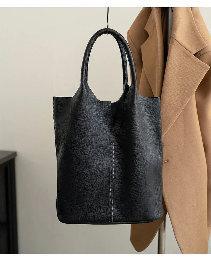 Saga™ – Luksusowa jasnoniebieska torba typu bucket z efektem skóry