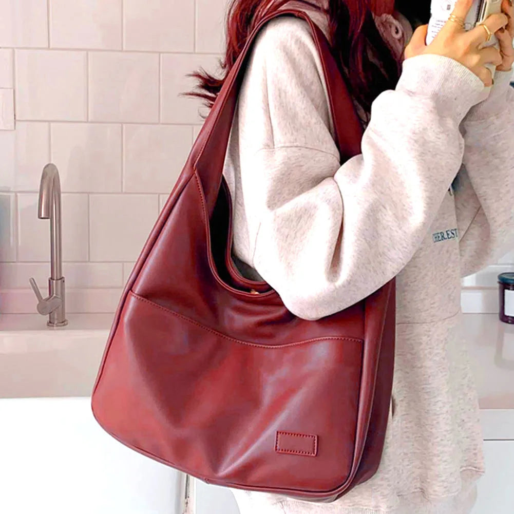 Liv™ - Luźna torba hobo w stylu skórzanym