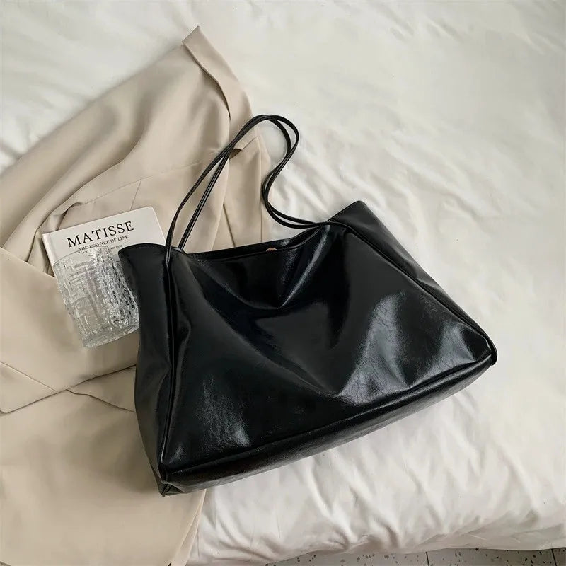 Lisa™ - Elegancka brązowa torba tote z efektem skóry