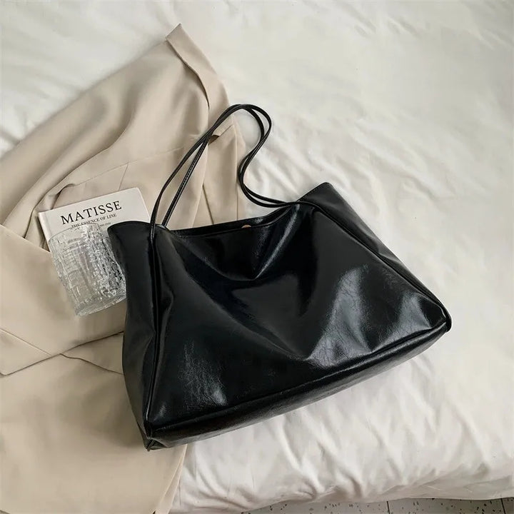 Lisa™ - Elegancka brązowa torba tote z efektem skóry