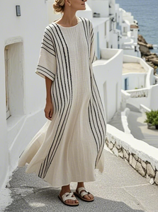 Długa sukienka z płynącym krojem