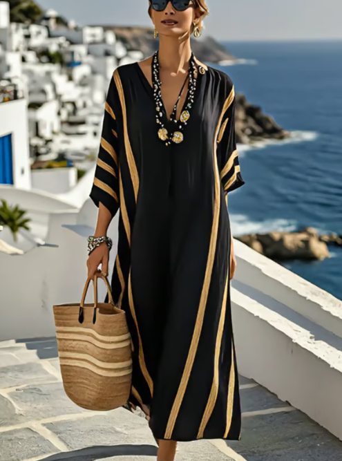 Sukienka z eleganckimi i stylowymi paskami