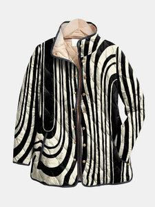 Soraya | Casual Quilted Jacket z Abstrakcyjnym Wzorem Geometrycznym