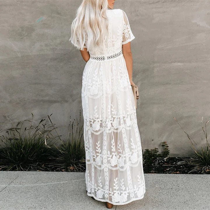 Anika™ | Koronkowa sukienka maxi w stylu Ibiza - Eliza-Warszawa